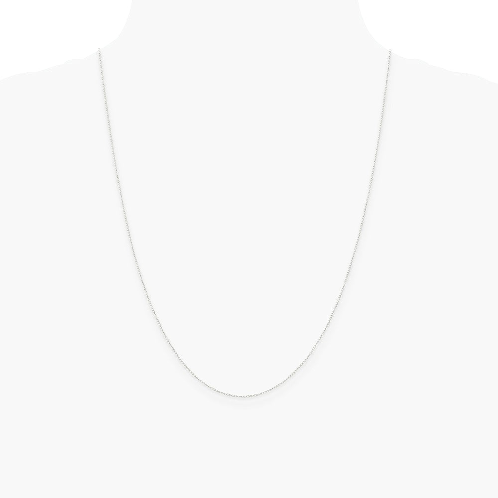 14K White Gold .42mm Gold Carded Curb Chain Necklace 16"-24" - Product Photo