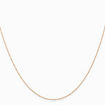 14K Rose Gold .6 mm Carded Cable Rope Chain Necklace 16"-24" - Product Photo