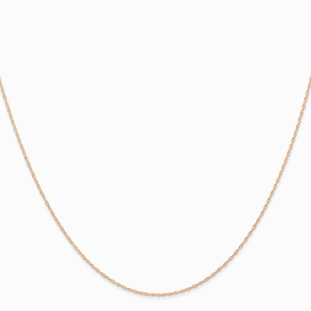14K Rose Gold .6 mm Carded Cable Rope Chain Necklace 16"-24" - Product Photo