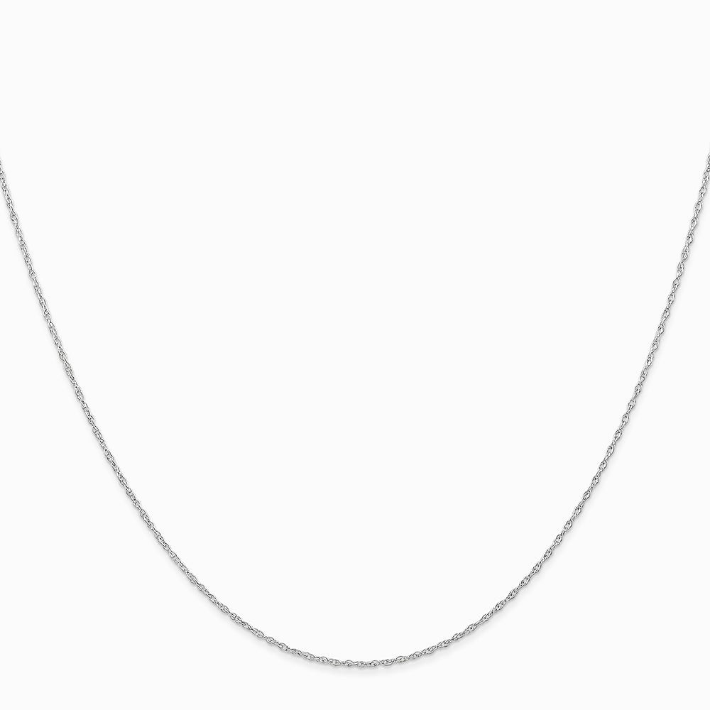 14K White Gold .6 mm Carded Cable Rope Chain - Product Photo