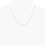 14K White Gold .6 mm Carded Cable Rope Chain Necklace 16"-24" - Product Photo