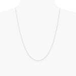 14K White Gold .6 mm Carded Cable Rope Chain Necklace 16"-24" - Product Photo