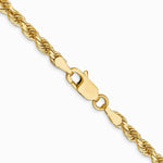 14K Yellow Gold 3.0 mm Diamond-cut Rope Chain Necklace 18"-30" - Product Photo