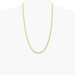14K Yellow Gold 3.0 mm Diamond-cut Rope Chain Necklace 18"-30" - Product Photo