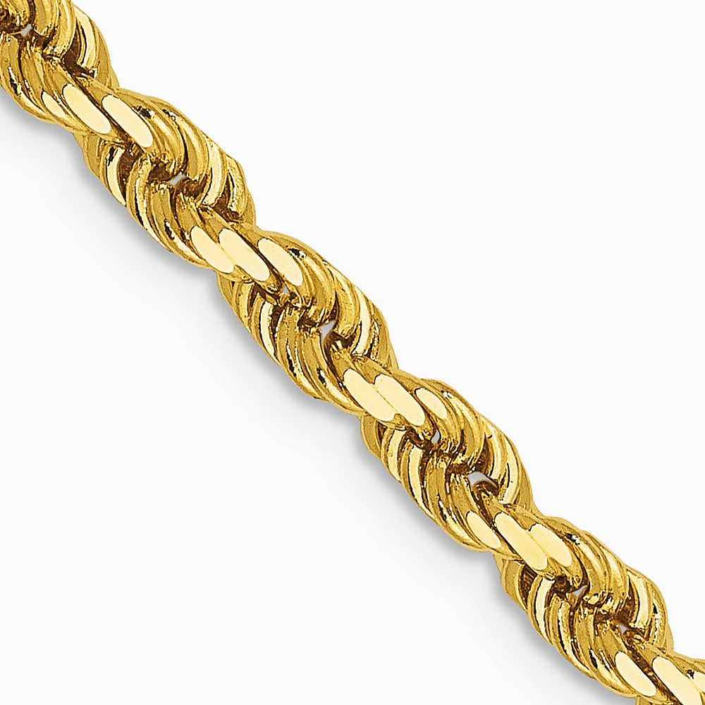 14K Yellow Gold 3.0 mm Diamond-cut Rope Chain Necklace 18"-30"