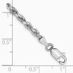 14K White Gold 3.0mm Diamond-cut Rope Chain Bracelet 7"-8" - Product Photo