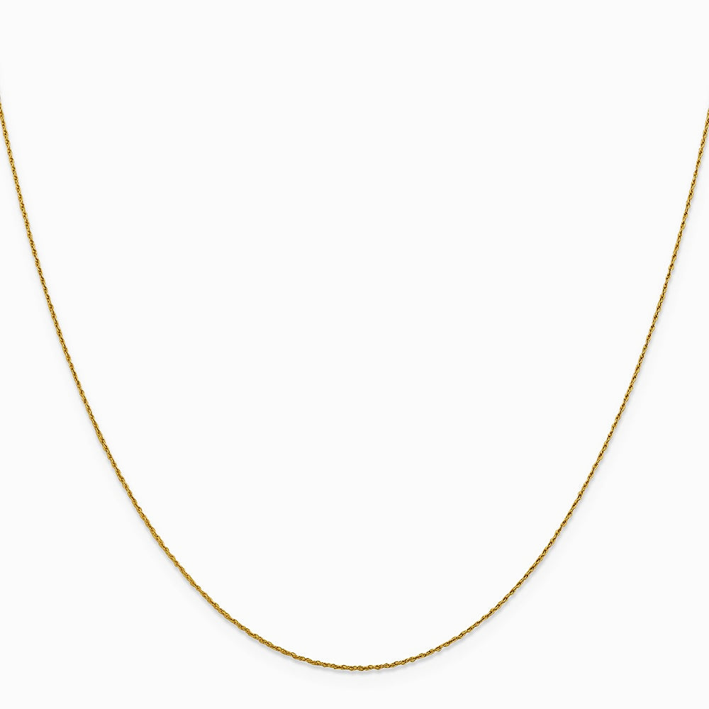 14K Yellow Gold .8mm Loose Rope Chain Necklace 16"-24" - Product Photo