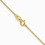 14K Yellow Gold .8mm Loose Rope Chain Necklace 16"-24" - Product Photo