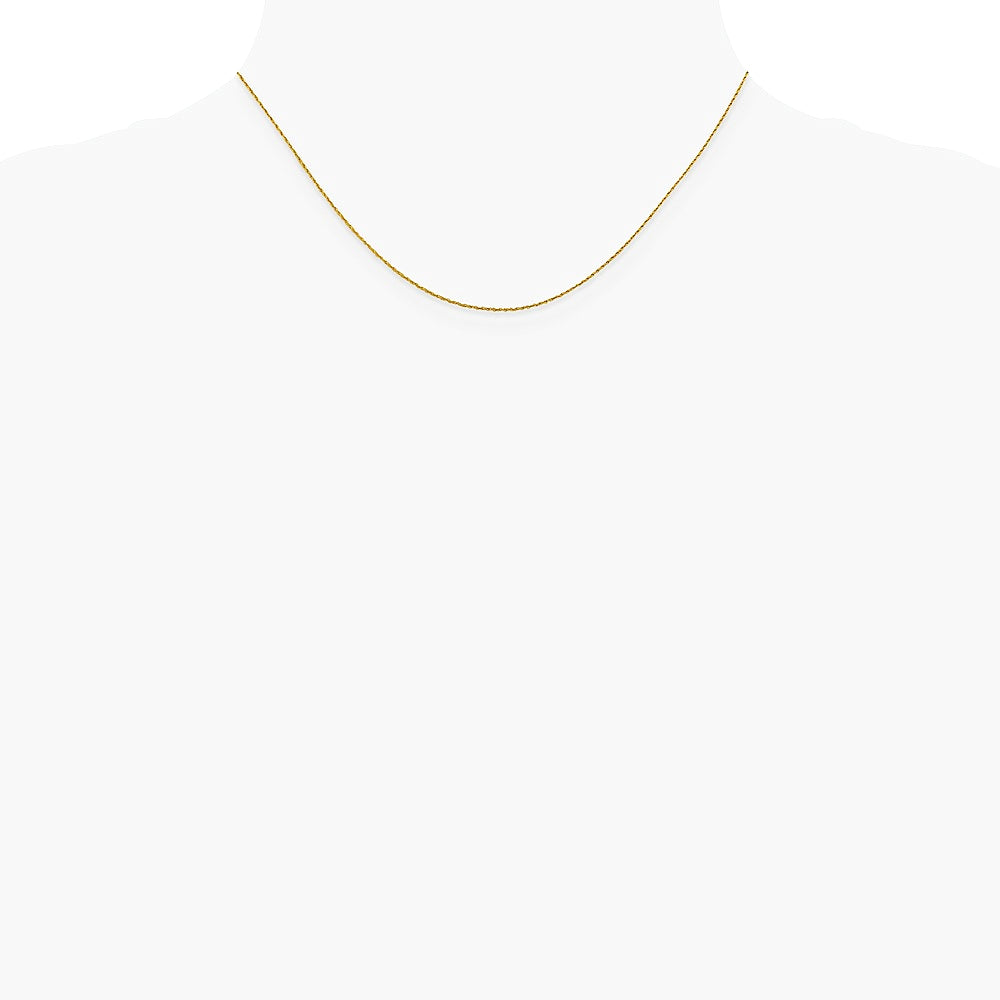 14K Yellow Gold .8mm Loose Rope Chain Necklace 16"-24" - Product Photo