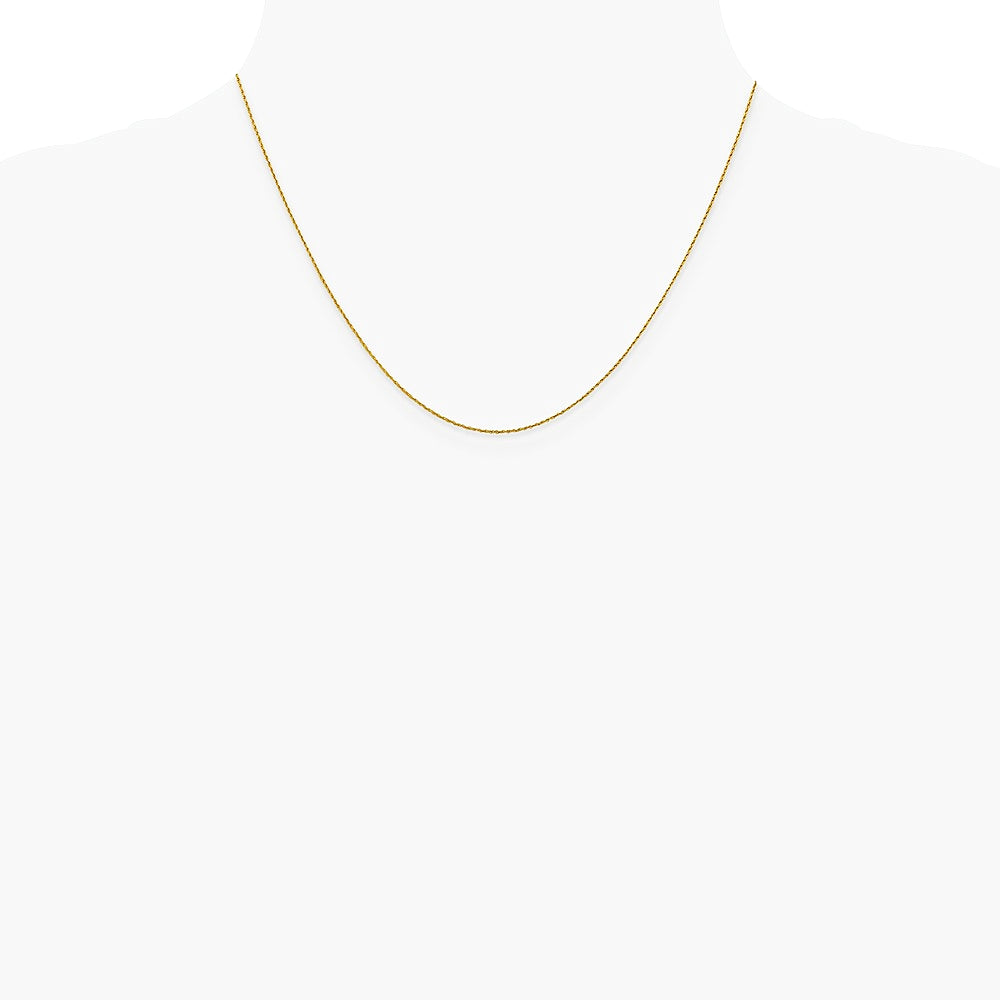 14K Yellow Gold .8mm Loose Rope Chain Necklace 16"-24" - Product Photo