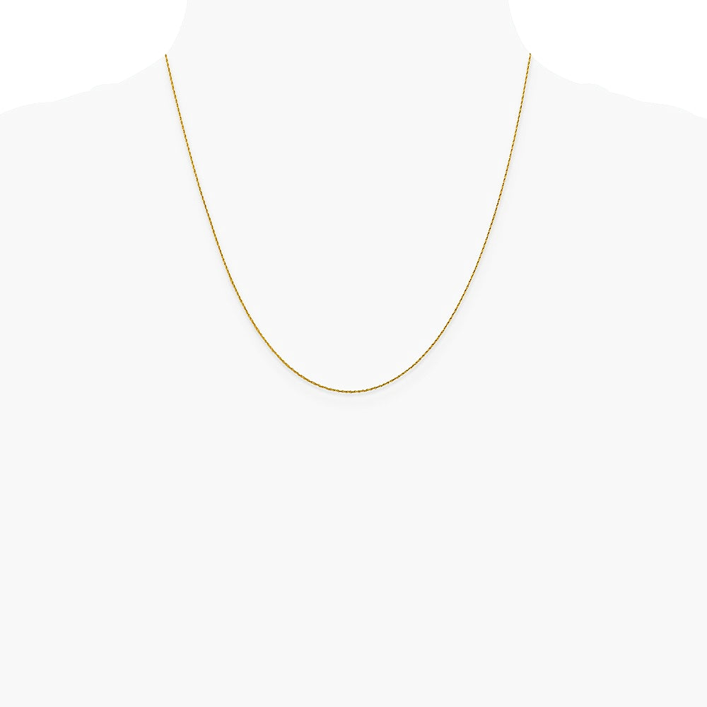 14K Yellow Gold .8mm Loose Rope Chain Necklace 16"-24" - Product Photo