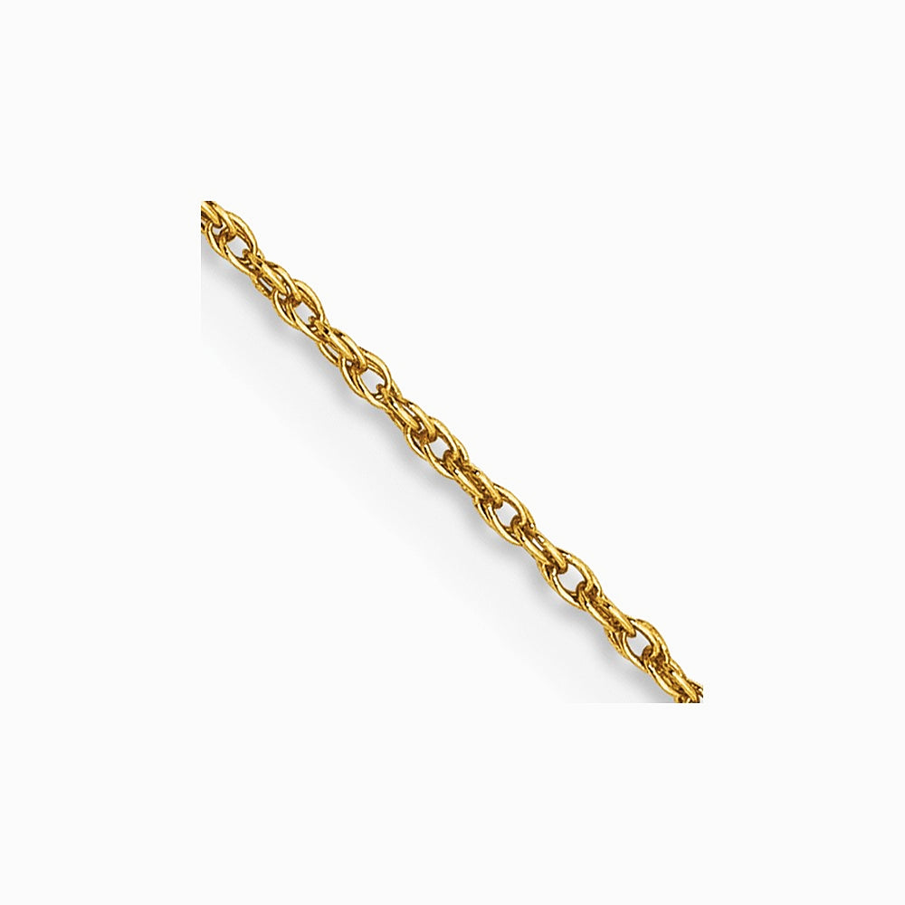 14K Yellow Gold .8mm Loose Rope Chain Necklace 16"-24" - Product Photo