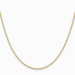 14K Yellow Gold 1.2 mm Box Chain Necklace 18"-30" - Product Photo