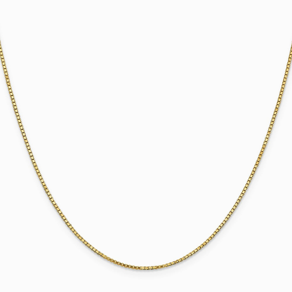 14K Yellow Gold 1.2 mm Box Chain Necklace 18"-30" - Product Photo