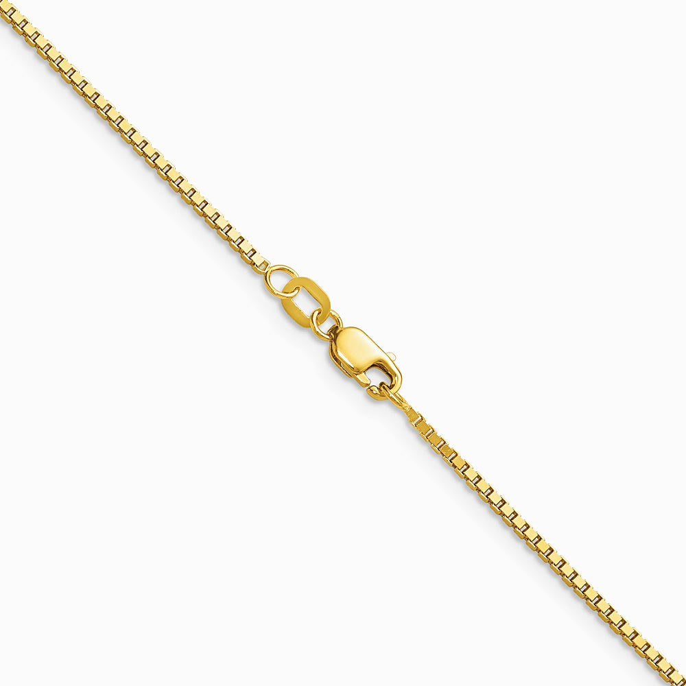 14K Yellow Gold 1.2 mm Box Chain Necklace 18"-30" - Product Photo
