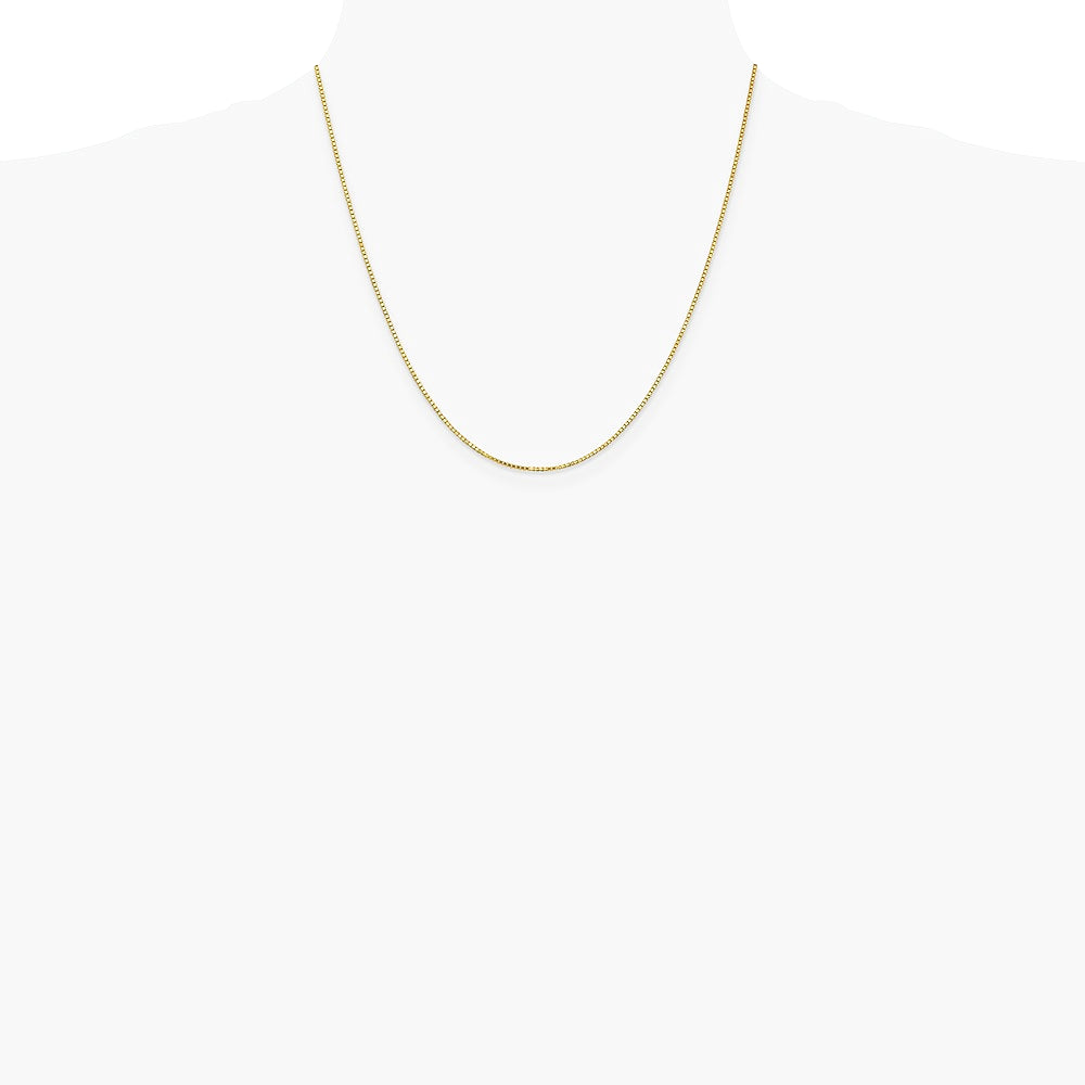 14K Yellow Gold 1.2 mm Box Chain Necklace 18"-30" - Product Photo