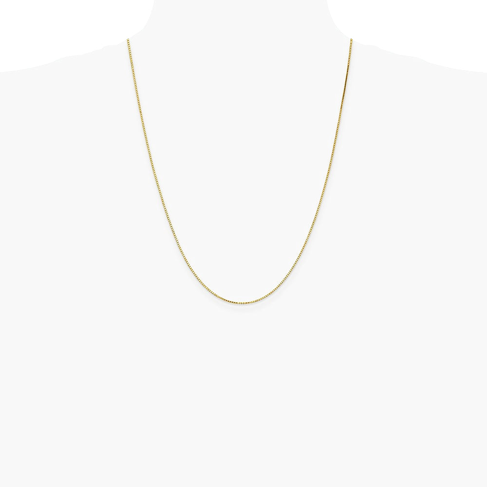 14K Yellow Gold 1.2 mm Box Chain Necklace 18"-30" - Product Photo