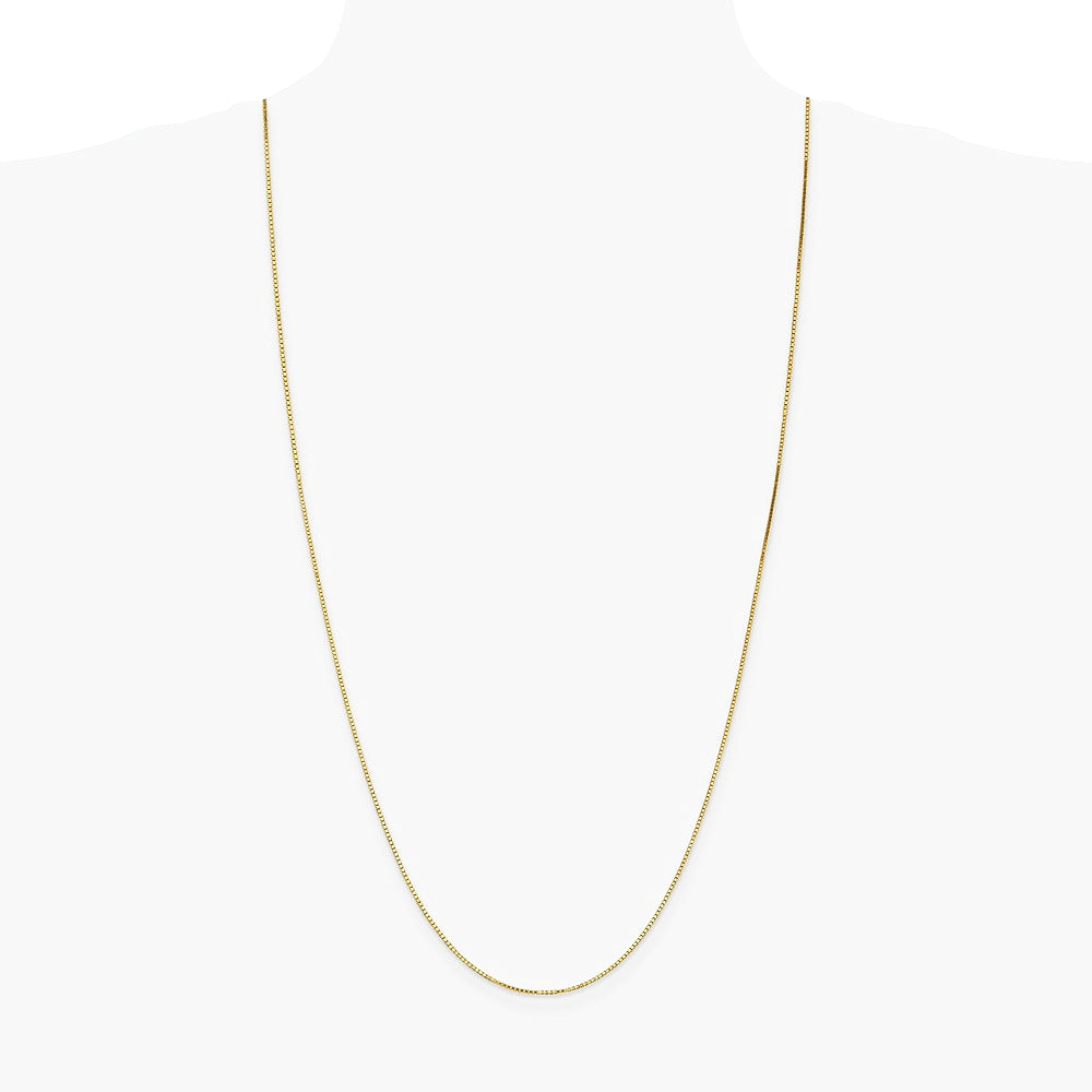 14K Yellow Gold 1.2 mm Box Chain Necklace 18"-30" - Product Photo