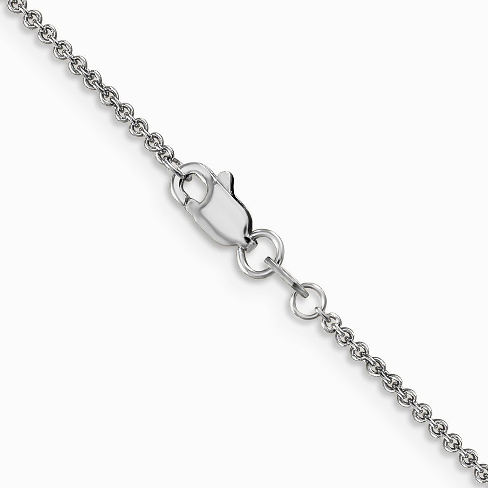 14K White Gold 1.4mm Round Cable Chain Necklace 16"-24" - Product Photo