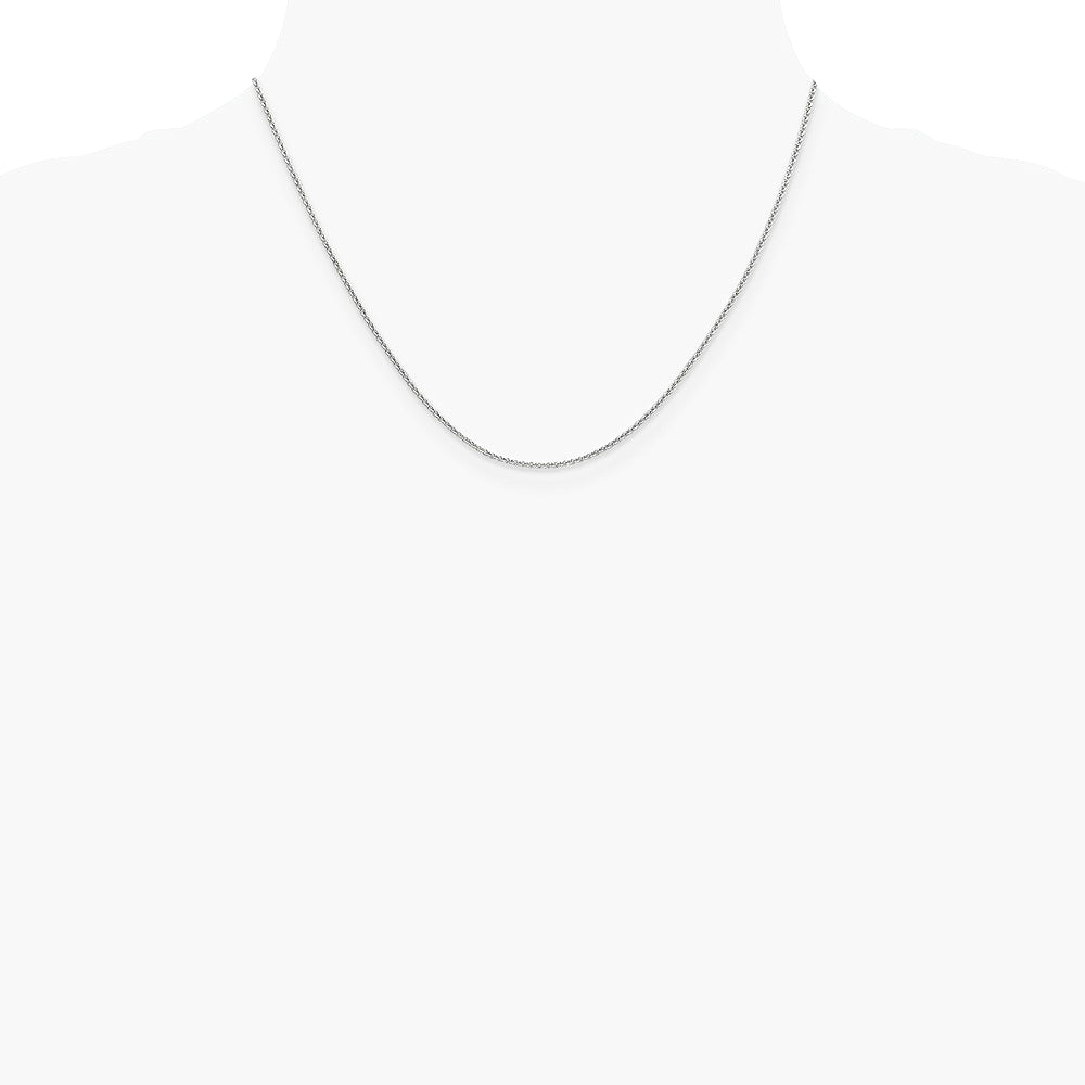 14K White Gold 1.4mm Round Cable Chain Necklace 16"-24" - Product Photo