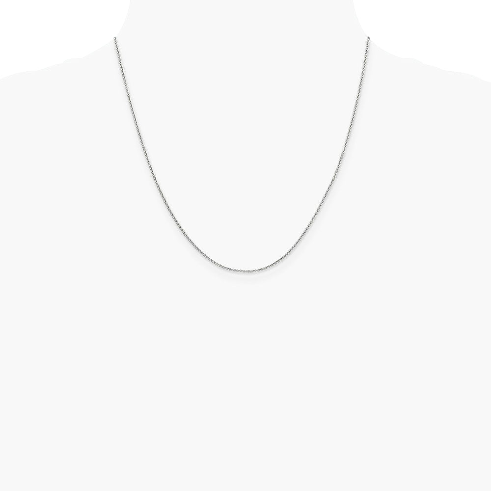 14K White Gold 1.4mm Round Cable Chain Necklace 16"-24" - Product Photo
