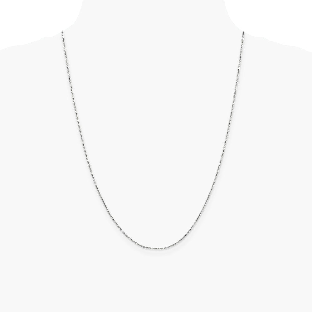 14K White Gold 1.4mm Round Cable Chain Necklace 16"-24" - Product Photo