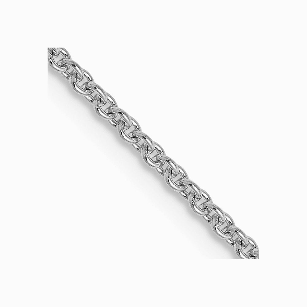 14K White Gold 1.4mm Round Cable Chain Necklace 16"-24"