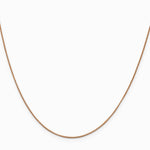 14K Rose Gold .7 mm Box with Lobster Clasp Chain Necklace 16"-24" - Product Photo