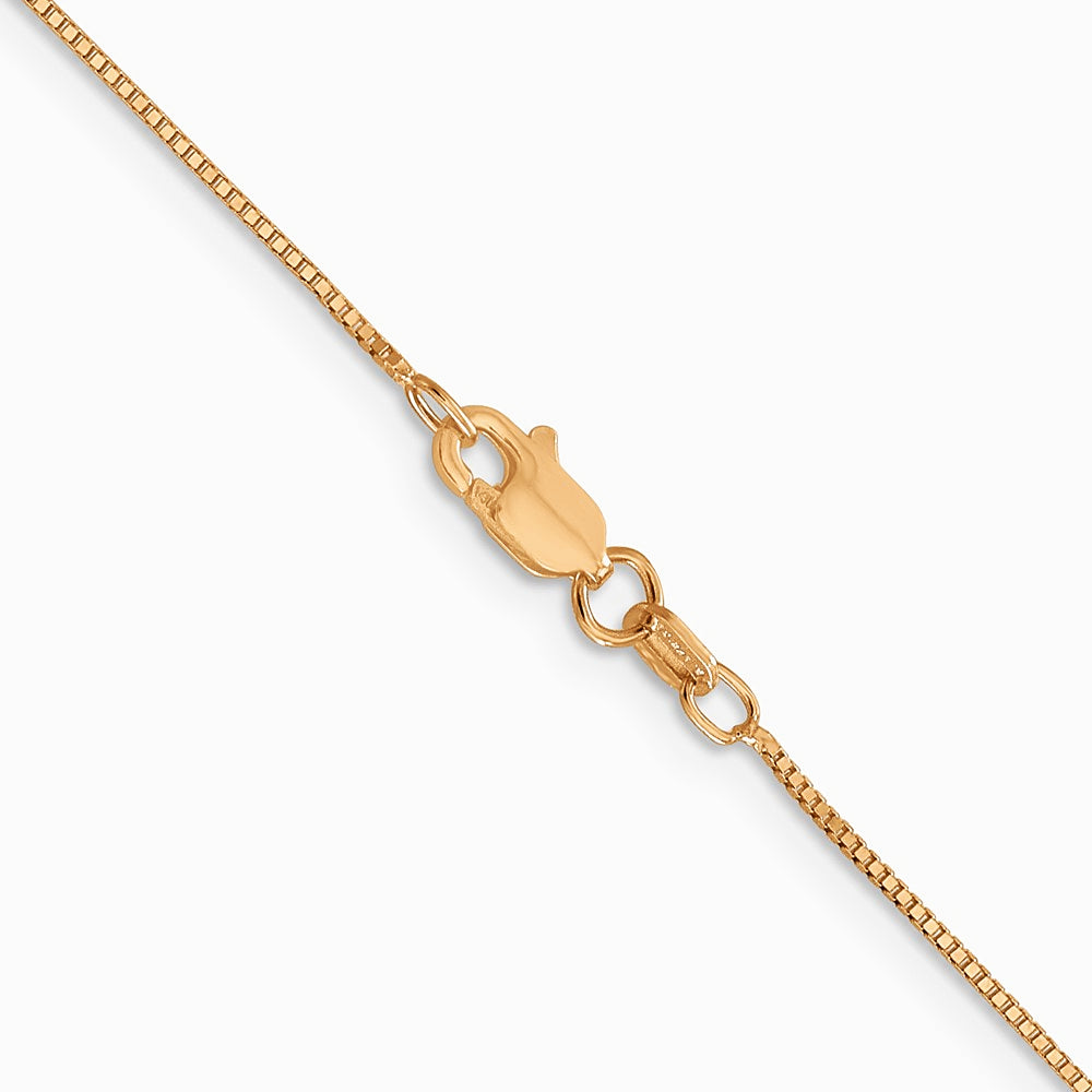 14K Rose Gold .7 mm Box with Lobster Clasp Chain Necklace 16"-24" - Product Photo