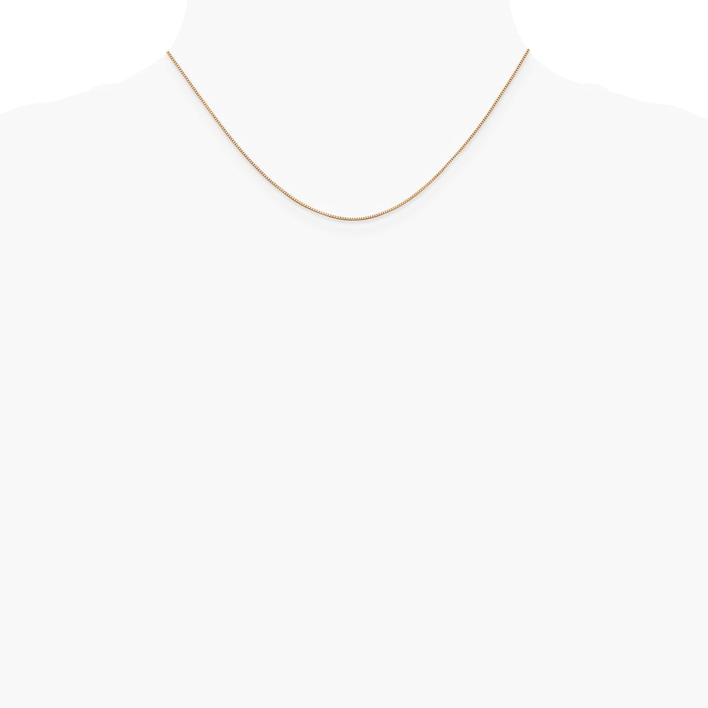 14K Rose Gold .7 mm Box with Lobster Clasp Chain Necklace 16"-24" - Product Photo