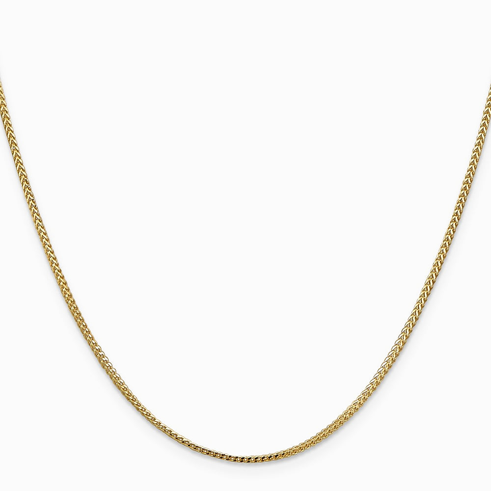 14K Yellow Gold 1.1mm Franco Chain Necklace 16"-24" - Product Photo