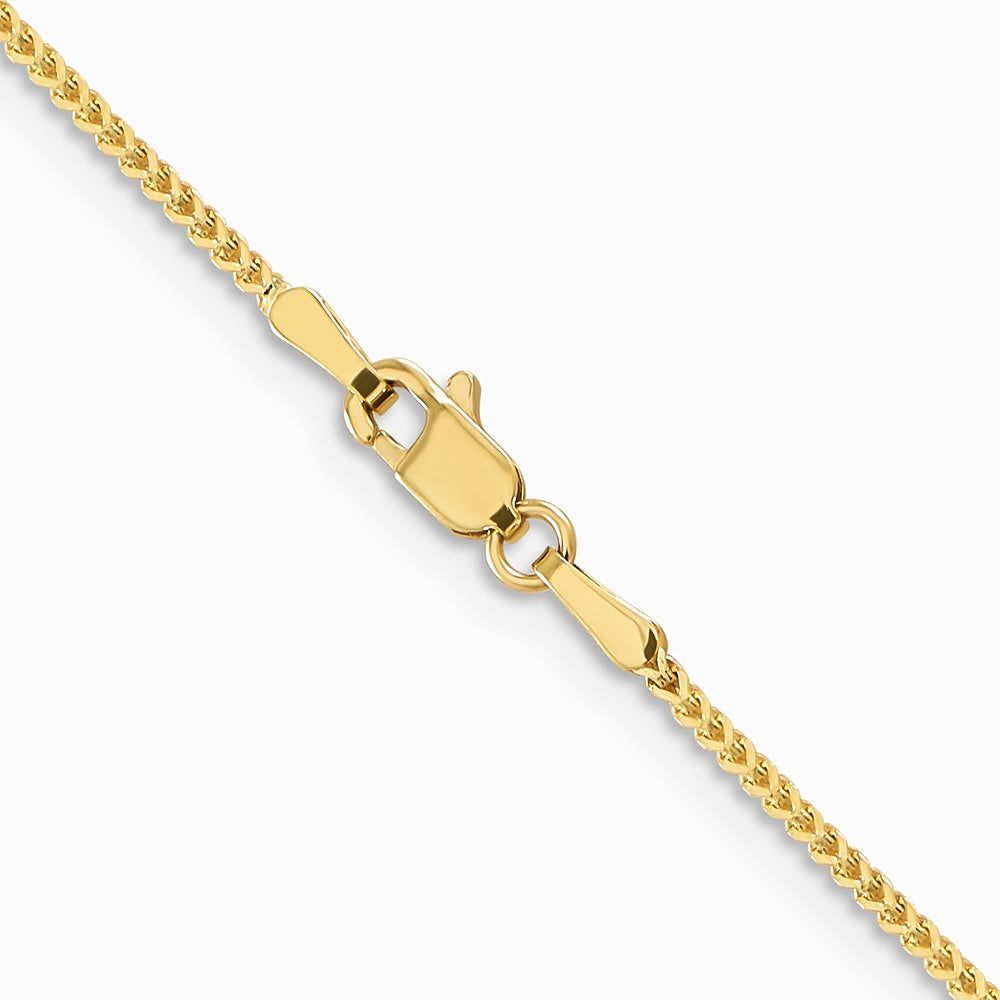 14K Yellow Gold 1.1mm Franco Chain Necklace 16"-24" - Product Photo