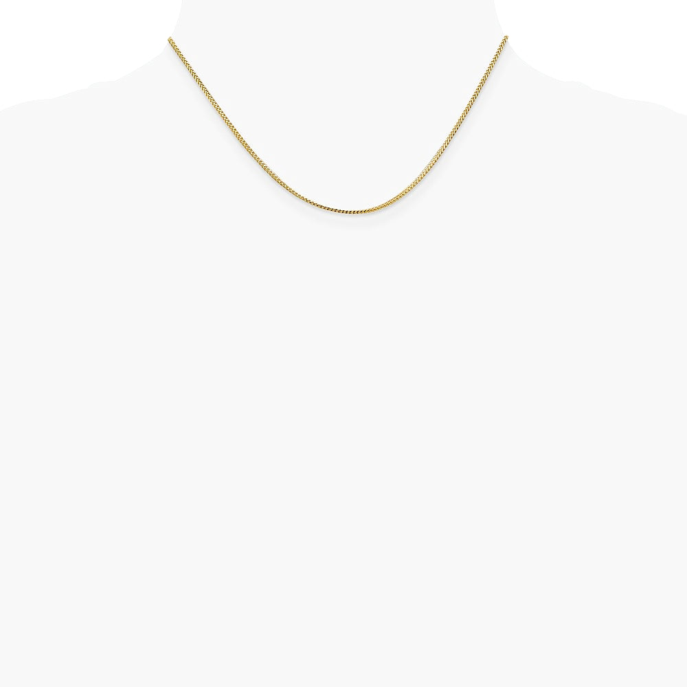 14K Yellow Gold 1.1mm Franco Chain Necklace 16"-24" - Product Photo