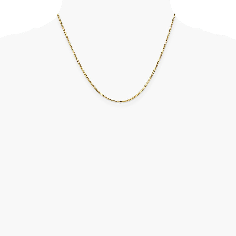 14K Yellow Gold 1.1mm Franco Chain Necklace 16"-24" - Product Photo