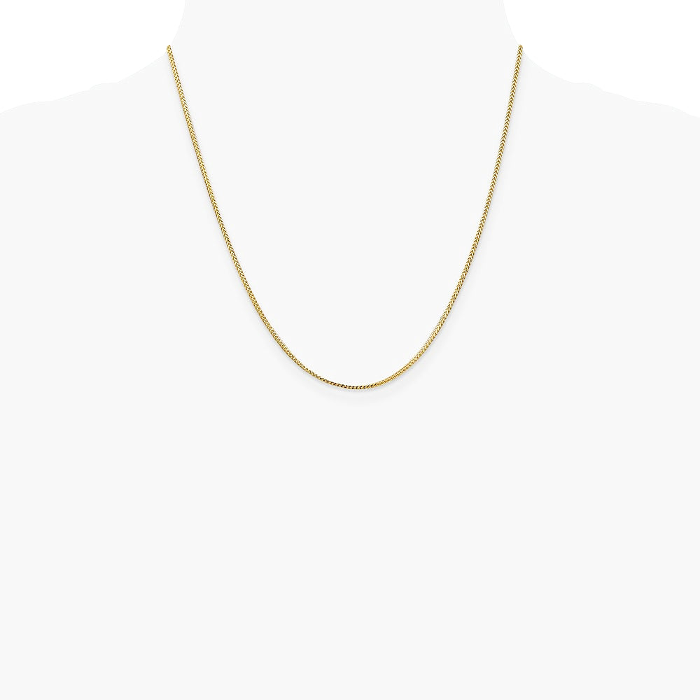 14K Yellow Gold 1.1mm Franco Chain Necklace 16"-24" - Product Photo