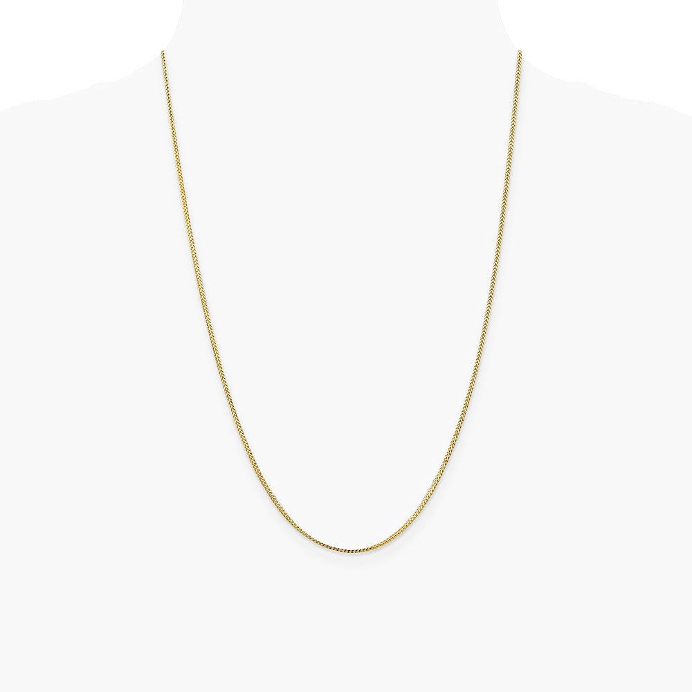 14K Yellow Gold 1.1mm Franco Chain Necklace 16"-24" - Product Photo