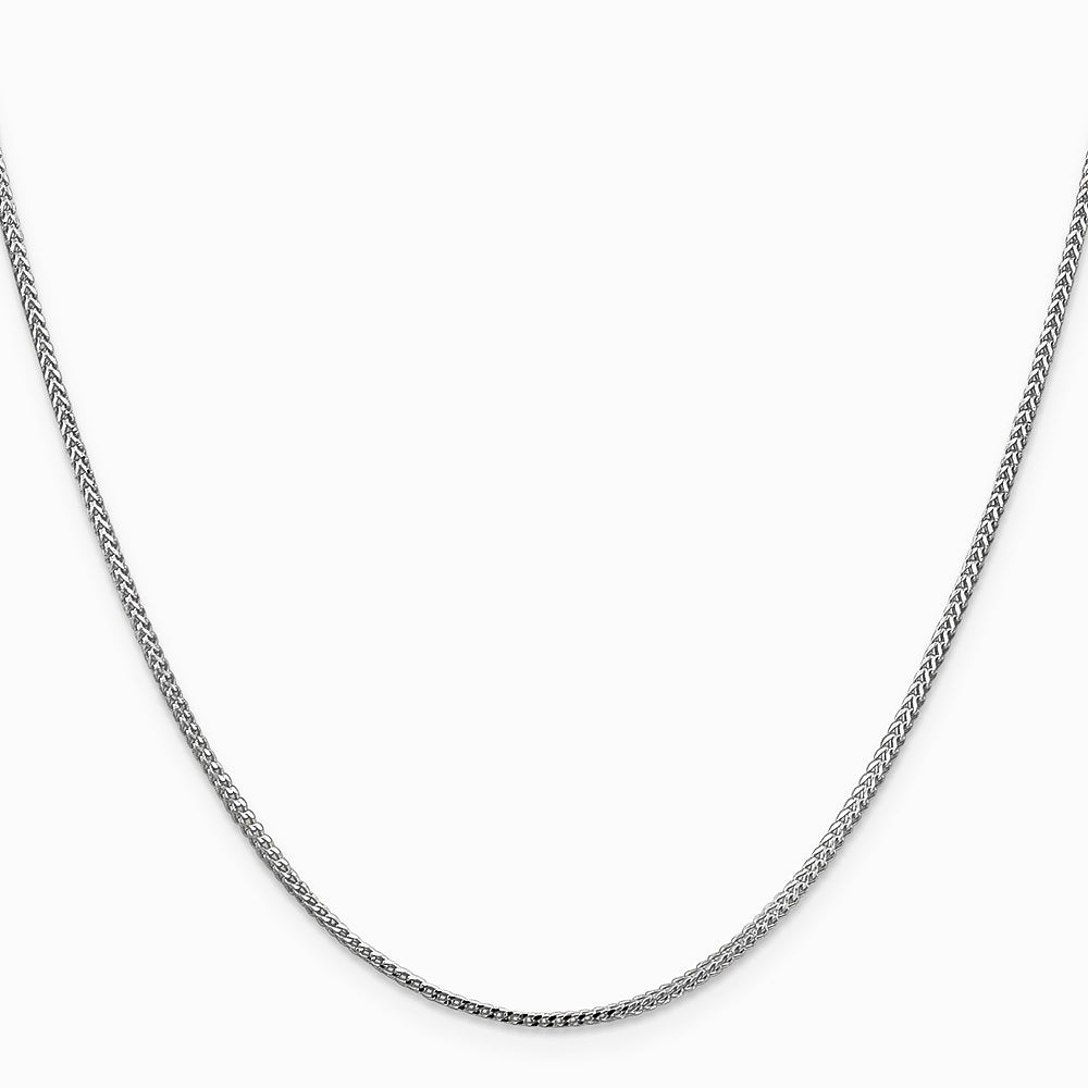 14K White Gold 1.1mm Franco Chain Necklace 16"-24" - Product Photo
