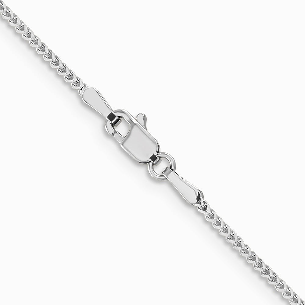 14K White Gold 1.1mm Franco Chain Necklace 16"-24" - Product Photo