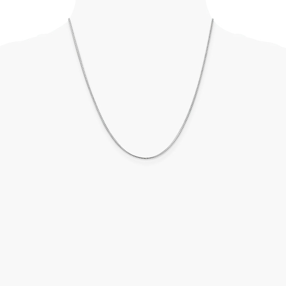 14K White Gold 1.1mm Franco Chain Necklace 16"-24" - Product Photo