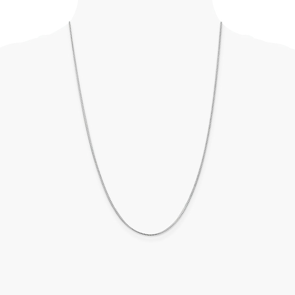 14K White Gold 1.1mm Franco Chain Necklace 16"-24" - Product Photo