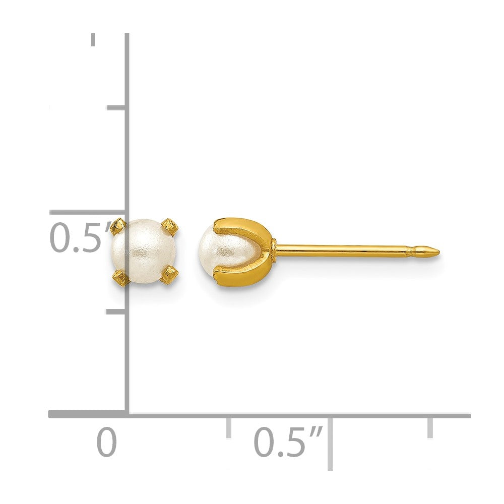 Inverness 14k 4mm Simulated Pearl Earrings - Product Photo