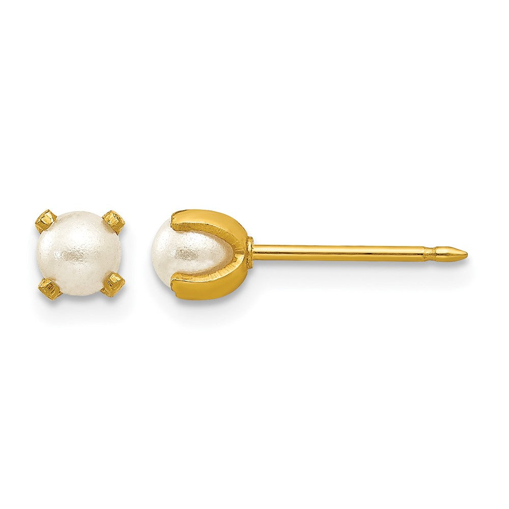Inverness 14k 4mm Simulated Pearl Earrings - Product Photo