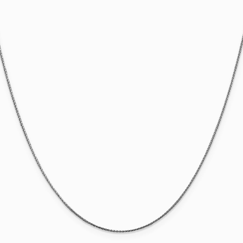 14K White Gold .85mm Diamond-Cut Spiga Chain Necklace 16"-24" - Product Photo