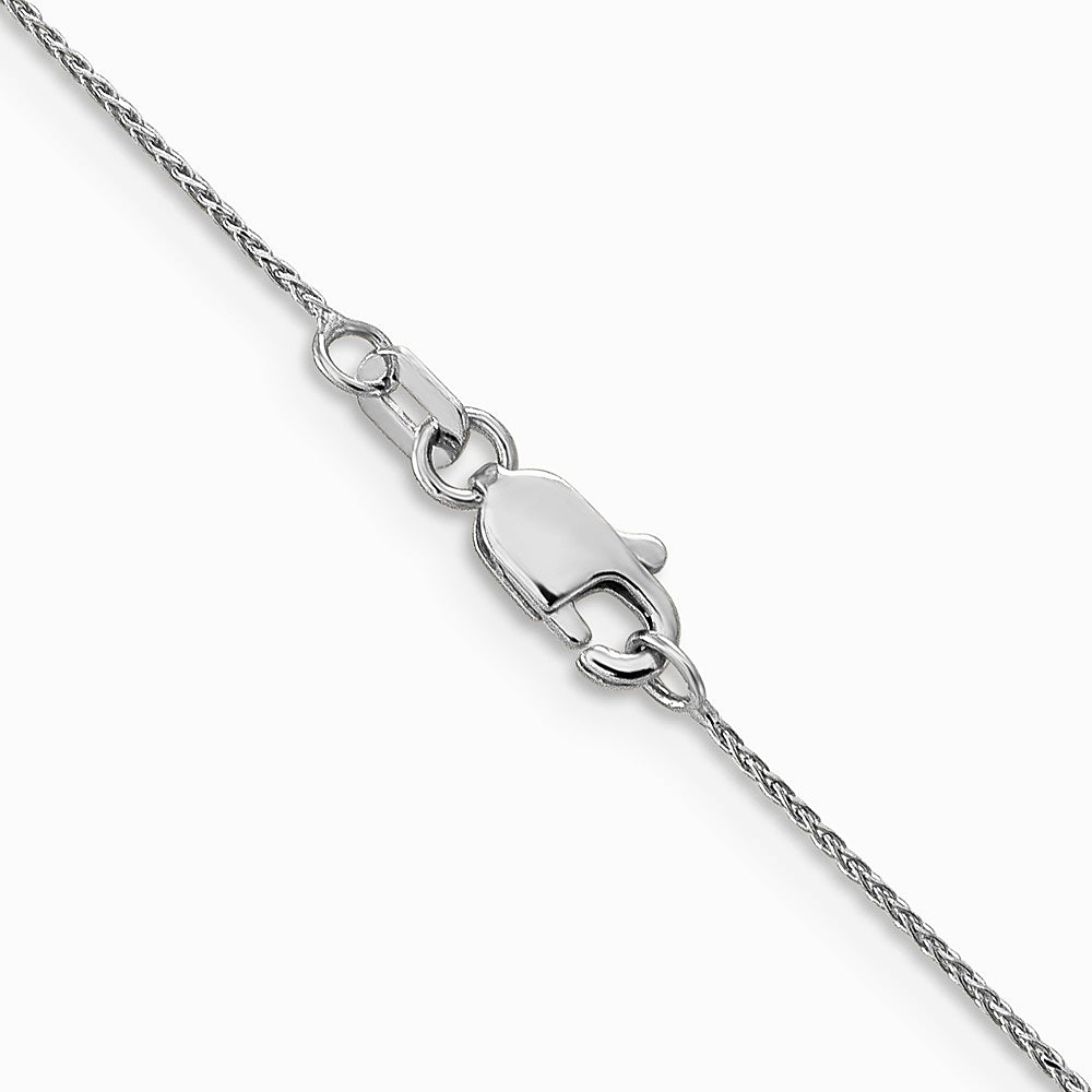 14K White Gold .85mm Diamond-Cut Spiga Chain Necklace 16"-24" - Product Photo