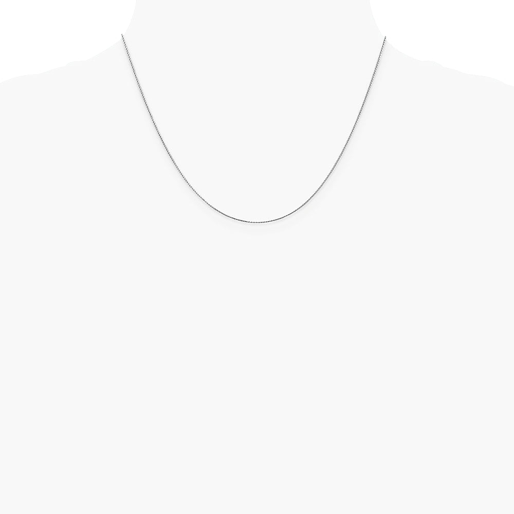 14K White Gold .85mm Diamond-Cut Spiga Chain Necklace 16"-24" - Product Photo