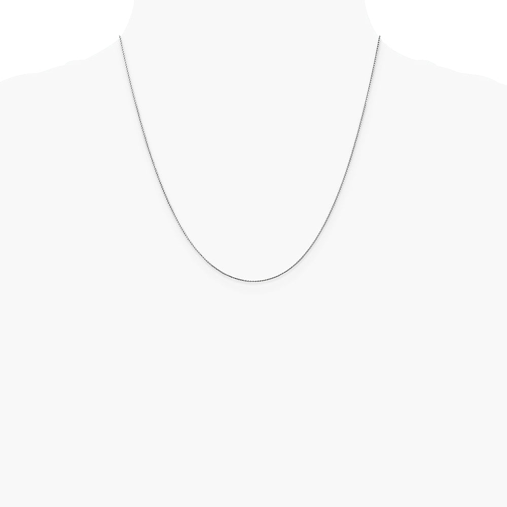 14K White Gold .85mm Diamond-Cut Spiga Chain Necklace 16"-24" - Product Photo