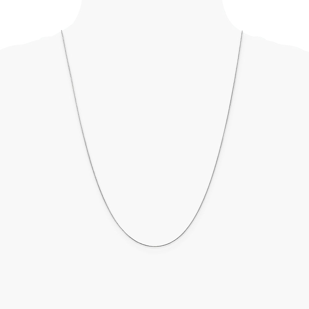 14K White Gold .85mm Diamond-Cut Spiga Chain Necklace 16"-24" - Product Photo