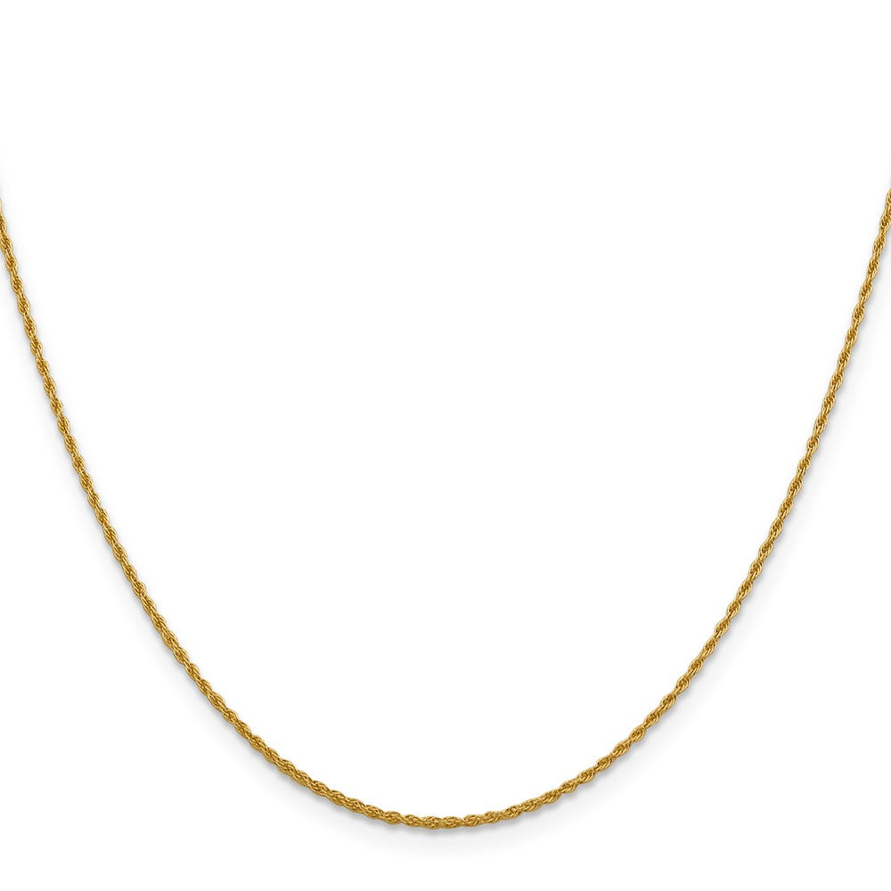 14K Yellow Gold 1.3mm Loose Rope Chain Necklace 16"-24" - Product Photo