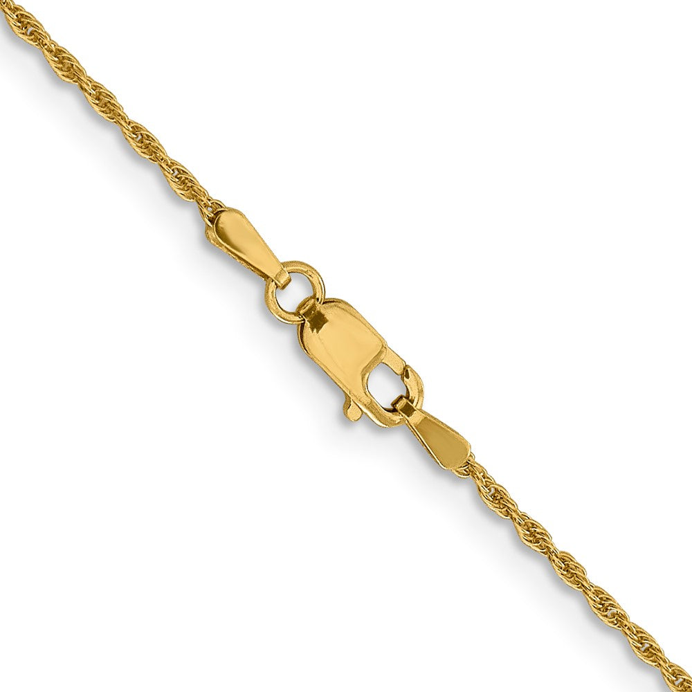 14K Yellow Gold 1.3mm Loose Rope Chain Necklace 16"-24" - Product Photo