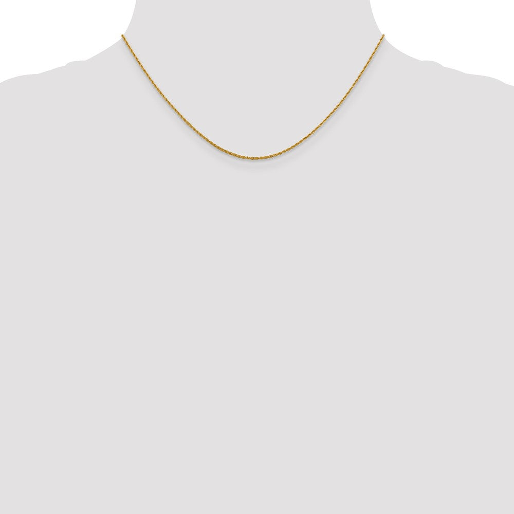 14K Yellow Gold 1.3mm Loose Rope Chain Necklace 16"-24" - Product Photo